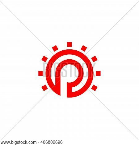 Abstract Letter P Shine Light Geometric Design Line Logo Vector