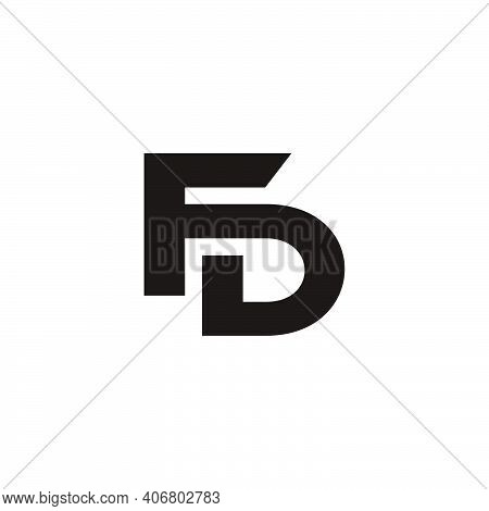 Letter Fd Linked Geometric Simple Flat Logo Vector