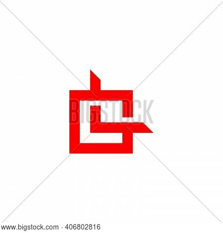 Abstract Letter Gl Simple Square Lines Overlapping Logo Vector