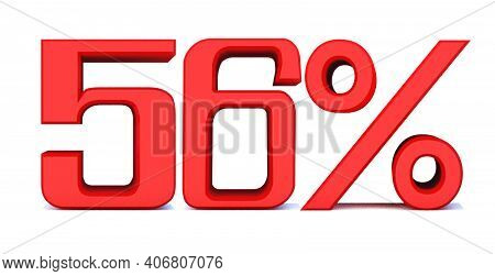56 Percent Off 3d Sign On White Background, Special Offer 56% Discount Tag, Sale Up To 56 Percent Of