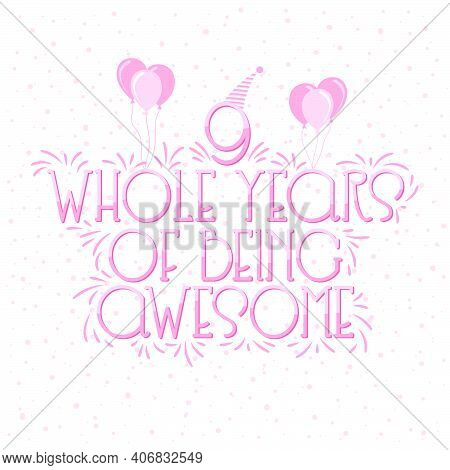 12 Years Birthday And 12 Years Wedding Anniversary Typography Design, 12 Whole Years Of Being Awesom