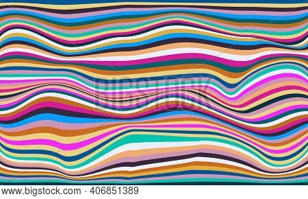 Abstract Trendy Background In Colorful Curved Lines