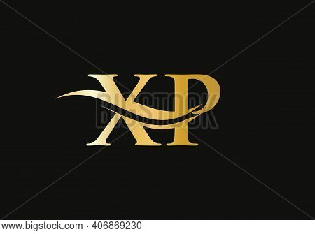 Premium Letter Xp Logo Design With Water Wave Concept. Xp Letter Logo Design With Modern Trendy