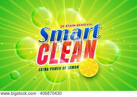 Dishwashing Detergent With Lemon Packaging Concept Template