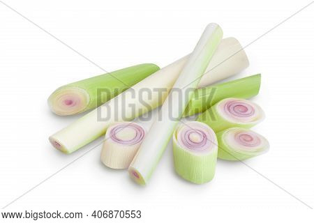 Fresh Lemongrass Isolated On White Background With Clipping Path And Full Depth Of Field