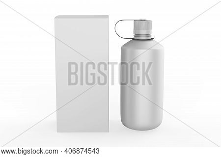 Realistic Mockup Bottle For Drinks. Universal For Different Volumes M Milliliters. Template For The 