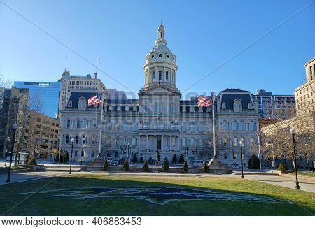 Baltimore - October 17:  The City Of Baltimore Honoring Their Nfl Team, The Baltimore Ravens, With T