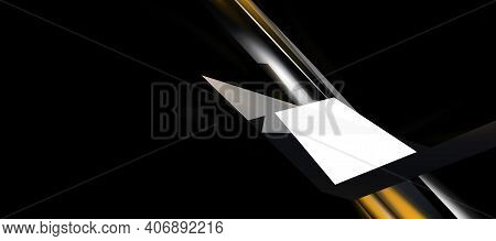 Toned Lit In Dark Abstract Background, Shadow Contrast Composition. Texture Of Minimal Technological