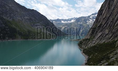 Beautiful Mountain Lake Gelmersee In Bern Switzerland