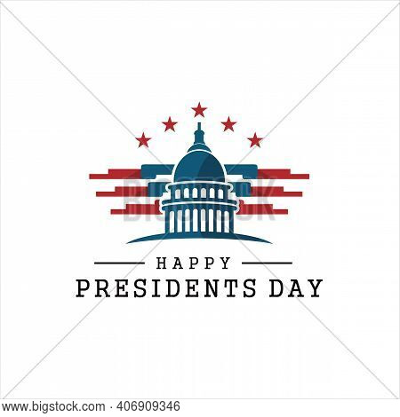 Presidents Day. Vector Typography, Text Or Logo Design, Capitol Building Logo Design Template. Aweso