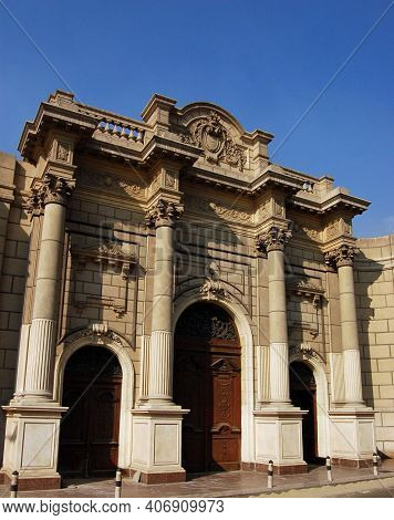Entrance To Abdeen Palace, The Egyptian Presidential Palace In Cairo, Egypt.