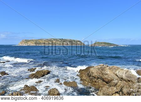 Islas Sisargas Or Sisargas Atlantic Islands Located In Costa Da Morte Region. View From Camiño Dos F