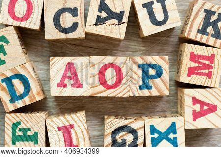 Alphabet Letter Block In Word Aop (abbreviation Of Annual Operating Plan Or Aspect-oriented Programm