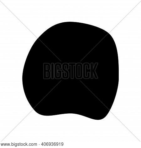 Abstract Ink Blotch, Round Liquid Blot Inkblot Shape. Freskle Pebble. Deform Random Smooth Vector Il