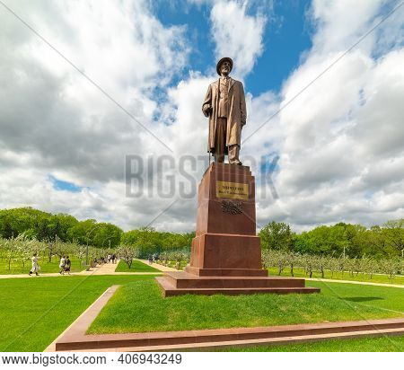 City The Moscow .the Monument To Ivan Michurin, The Monument To The Russian Biologist And Selector I