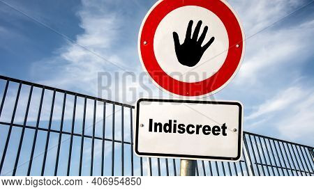 Street Sign The Direction Way To Discreet Versus Indiscreet