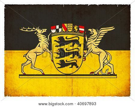 Grunge bandiera della Baden-wuerttemberg (Germania)
