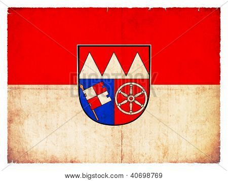 Grunge vlag van Neder-Franken (Beieren, Duitsland)
