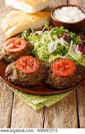 Chapli Kebab Or Kabab Minced Kebab Made From Ground Mutton With Various Spices In The Shape Of A Pat