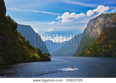 Fjord Naeroyfjord In Norway - Famous Unesco Site