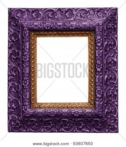 Purple Antique Carved Picture Frame