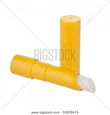 Lip balm isolated on white