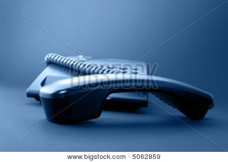 Biuro czarny słuchawki telefonu