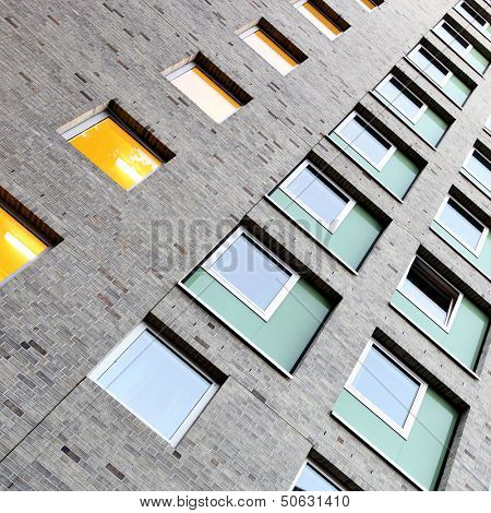 Windows of apartment building