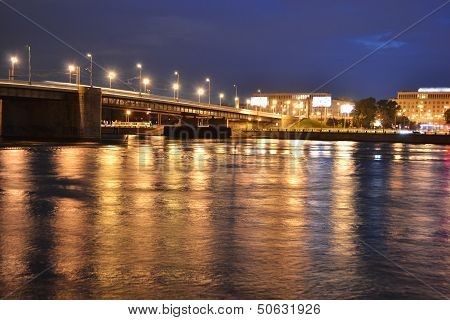 Volodarsky Bridge At Night