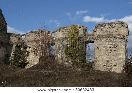 The ruins of the castle in the village of Sidorov, Ukraine.