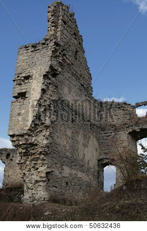 The ruins of the castle in the village of Sidorov, Ukraine.