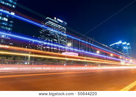 Night Traffic In Beijing