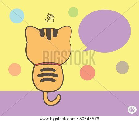 Cat Sitting Back With Speech Bubble