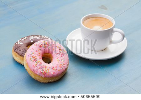 donuts with black coffee