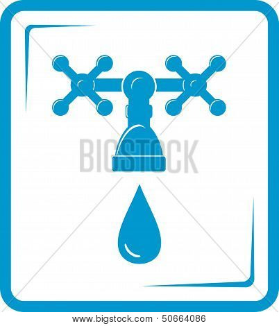blue tap spigot icon
