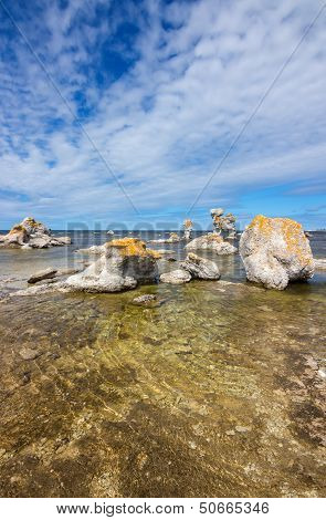 Sea Stacks On The East Coast Of Sweden