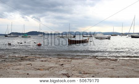 Boats In Maggiore Lake