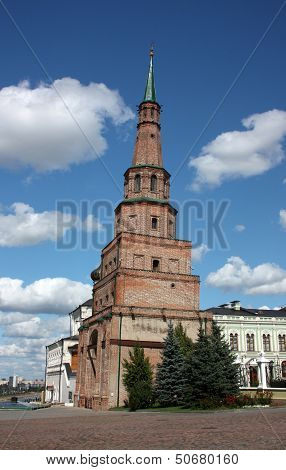 Suyumbike tower in the Kazan Kremlin. Russia, Republic of Tatarstan, Kazan