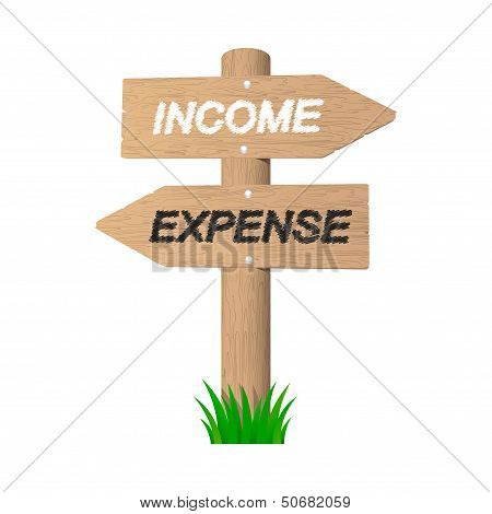 Income Expense Wooden Vector & Photo (Free Trial) | Bigstock