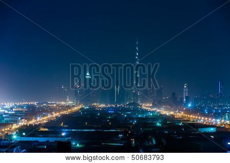 Dubai Panorama And Burj Khalifa Is Currently The Tallest Building In The World, At 829.84 M (2,723 F