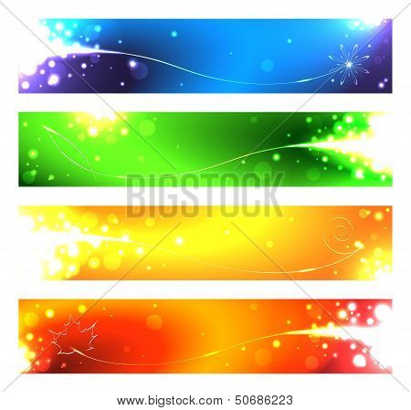 A set of banners for the seasons