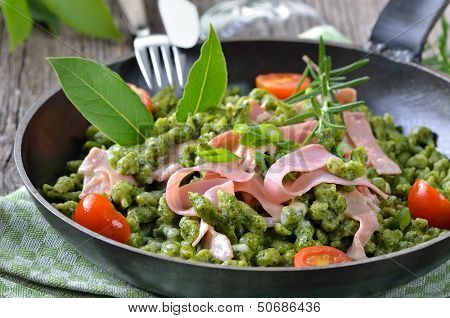 Spinach spaetzle