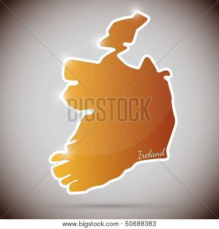 vintage sticker in form of Ireland
