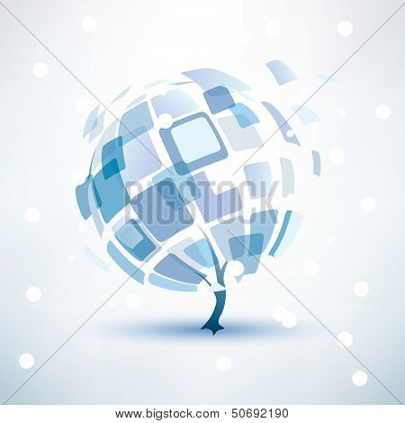 Winter Tree, Abstract Icon