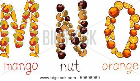 illustrated alphabetical letters M, N, O.eps