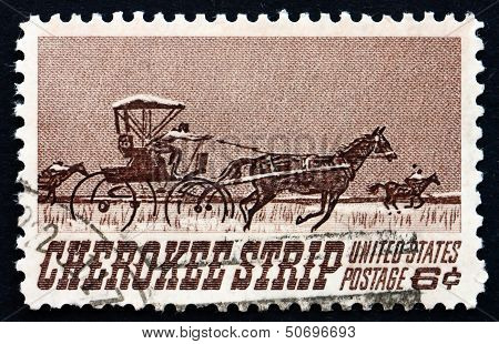 Postage Stamp Usa 1968 Opening Of The Cherokee Strip