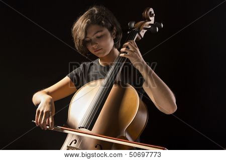 Young cellist