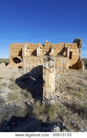 Belchite village destroyed in a bombing during the Spanish Civil War, Saragossa, Aragon, Spain