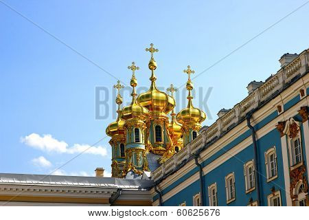 Orthodox Church Of Resurrection In The Catherine Palace In Pushkin (leningrad Region)