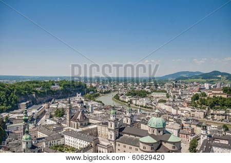 Salzburg General View From Salzburg Fortress (festung Hohenzalsb